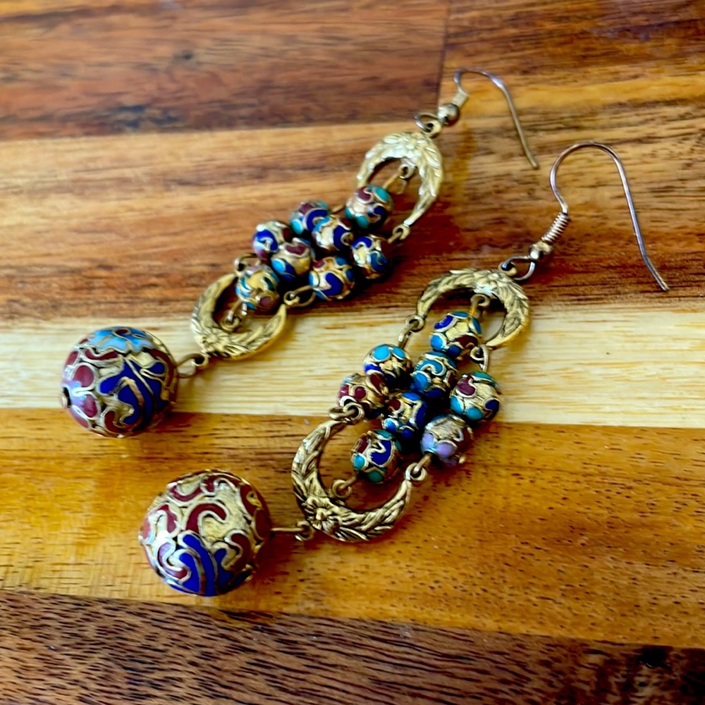 Gilded bead earrings